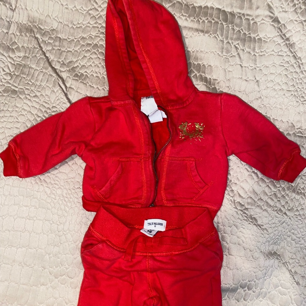 Children 9M true religion jogging suit